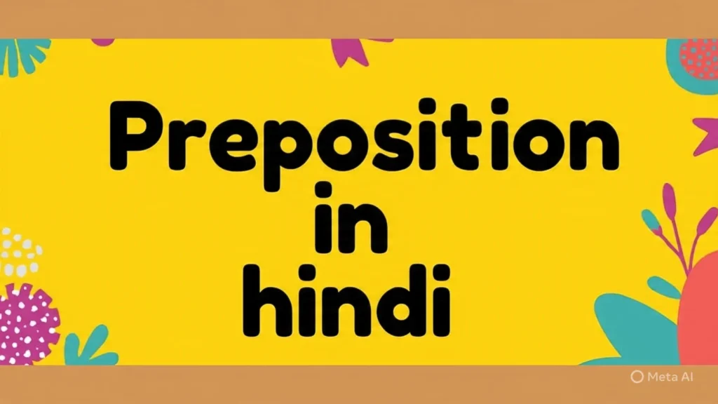 Preposition in hindi