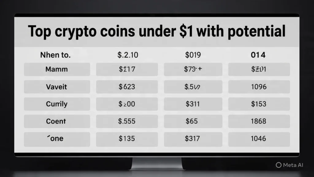 Top Crypto Coins Under $1 with Potential in 2025